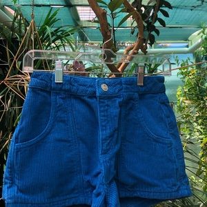 Blue suede BDG shorts